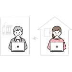 Telework Woman SVG Icon